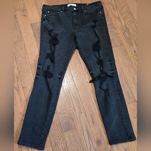 PacSun Black Distressed Skinny Jeans 34x32